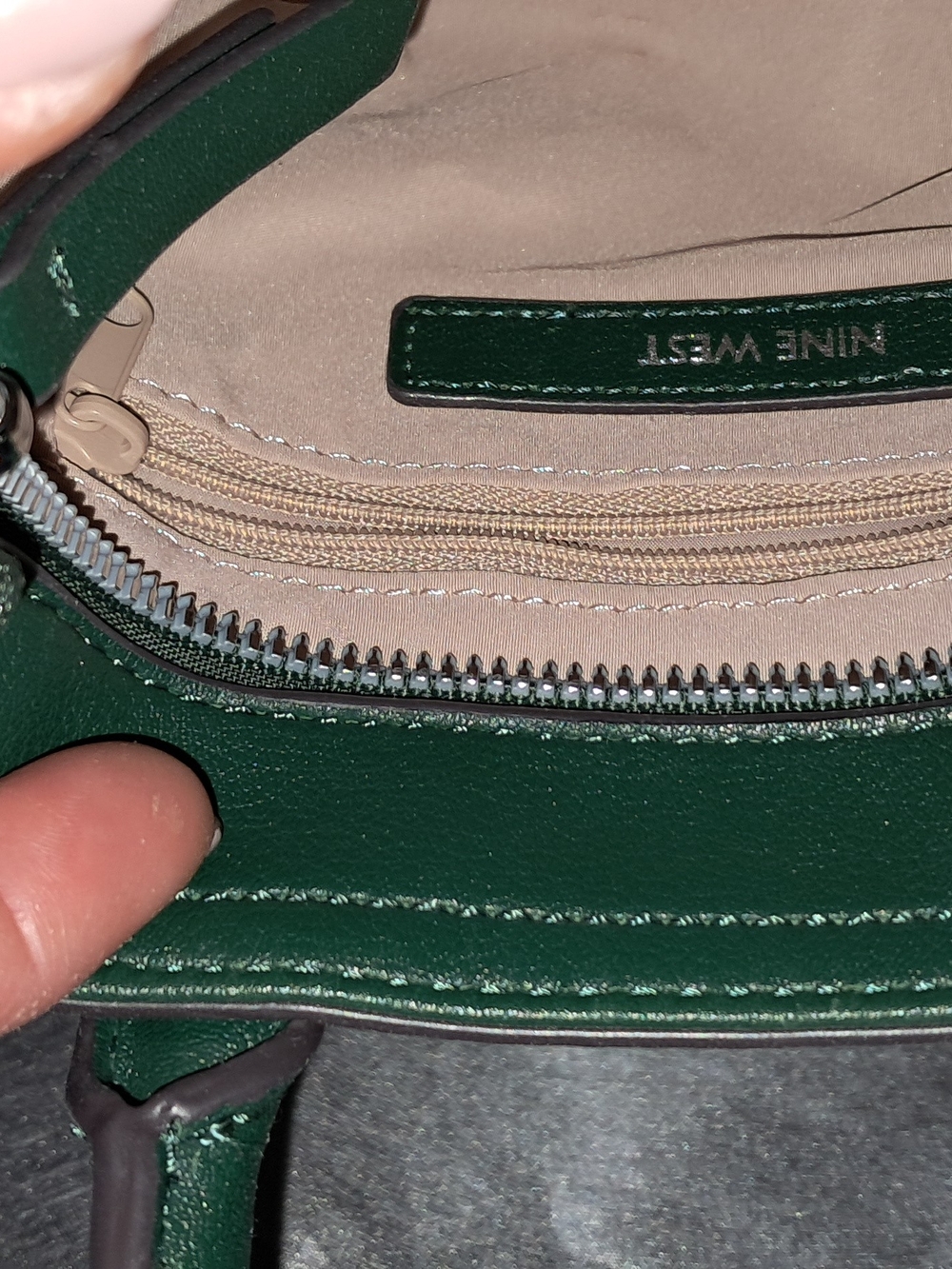 Nine West Green Leather Shoulder Bag